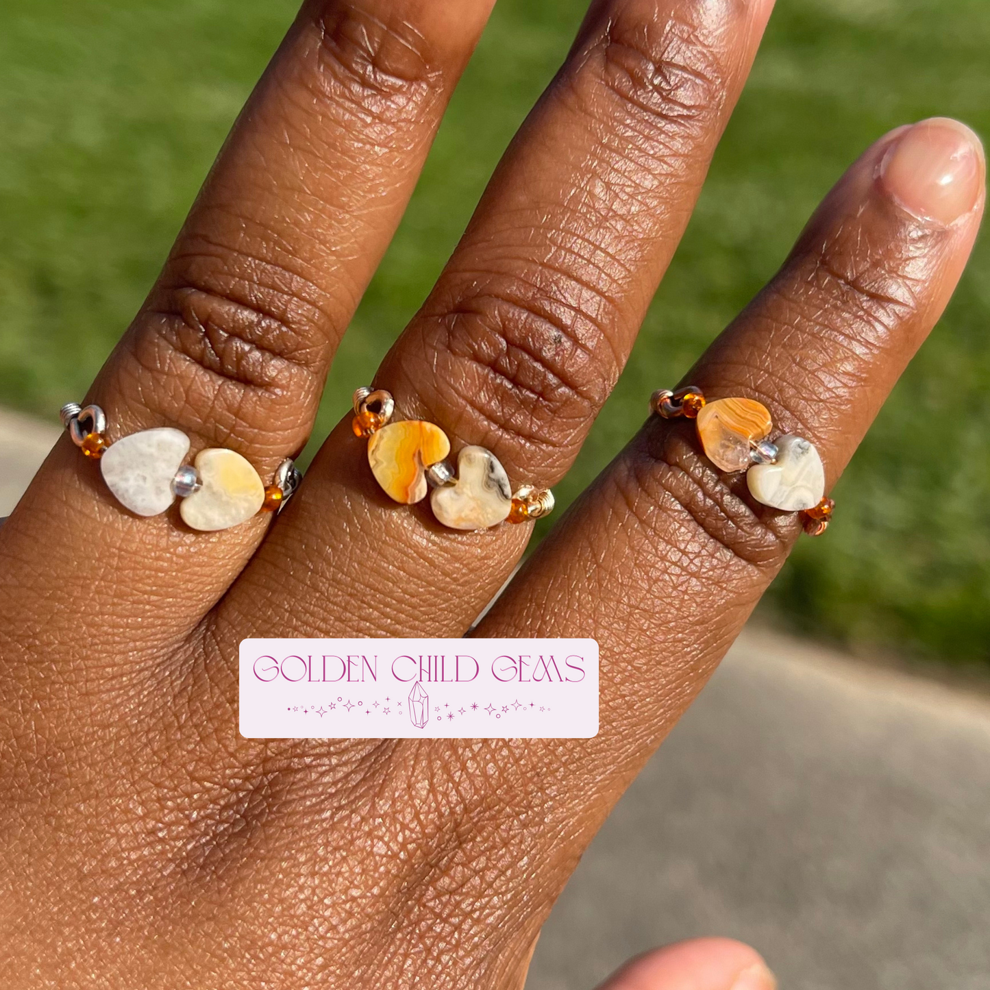 Heartlinked Crystal Rings