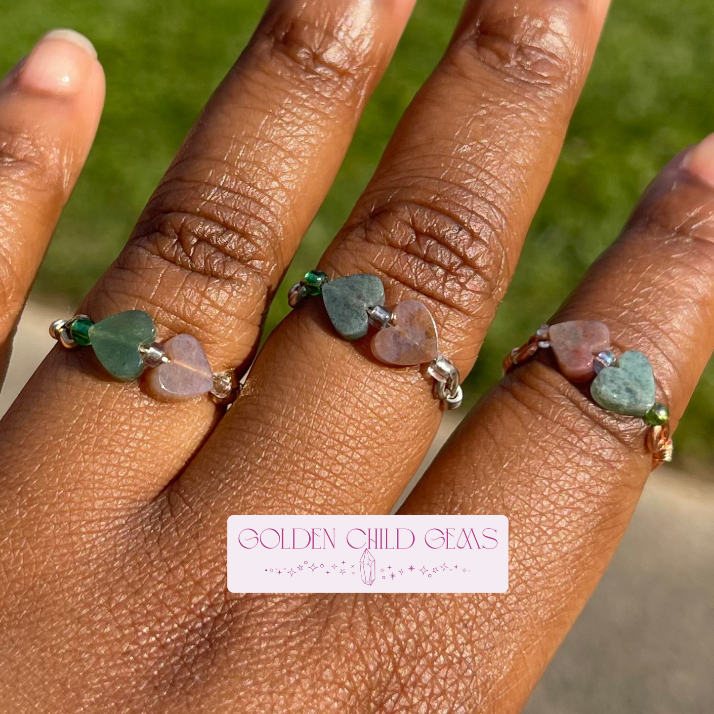 Heartlinked Crystal Rings